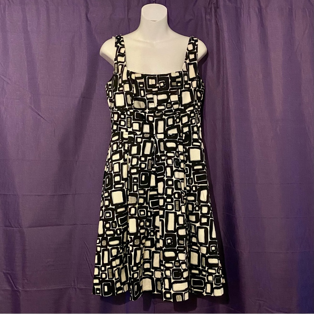 Black and white geometric Calvin Klein dress